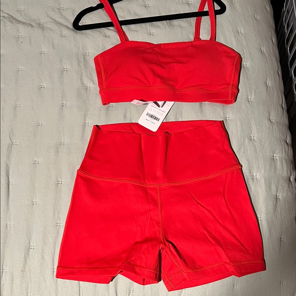 CRZ YOGA Red Athletic Shorts